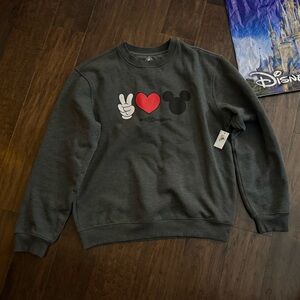 NWT Walt Disney Parks 2025 Love Peace Mickey Adult Crewneck Sweater size medium